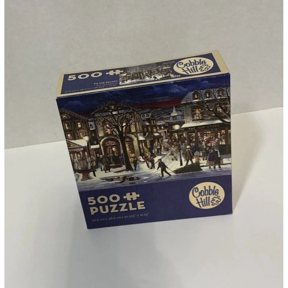 Cobble Hill 500 Pc Puzzle Tis The Season Random Cut Pcs 26.625”x19.25”